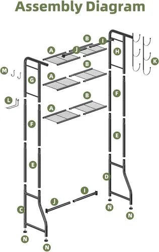 Vista 12 de Simple Trending Sobre el gabinete de almacenamiento del inodoro, organizador de estante de baño de metal con soporte para papel y ganchos, 3
