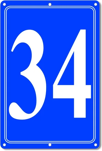 Vista 41 de Premium Aluminum Number Signs, Metal 12" X 8" Blue Numbered Sign Outdoor for Parking Lots, Floor, Dock, Court, Aisle, Field, High Visibility, No