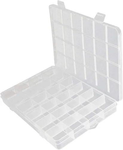 Vista 13 de Heyiarbeit Caja de almacenamiento de componentes, 10 rejillas de plástico fijas para componentes electrónicos, cajas de herramientas, color blanco