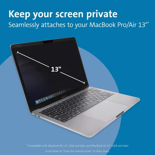 Vista 2 de Kensington Pantalla magnética de privacidad MagPro™ Elite para MacBook Pro de 13" (K58360WW)