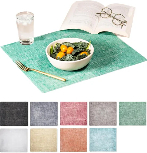 Vista 31 de Modern-Twist Mantel individual rectangular de silicona de 14 x 16 pulgadas, 100% silicona de grado alimenticio, estampado Asawa en niveles, paquete