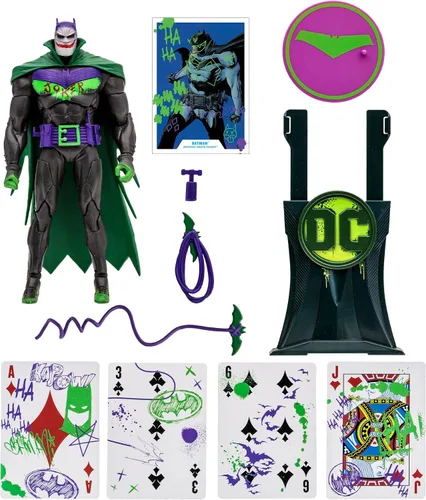 Vista 3 de McFarlane Toys - DC Multiverse Batman White Knight (Jokerized), figura de acción de 7 pulgadas, etiqueta dorada