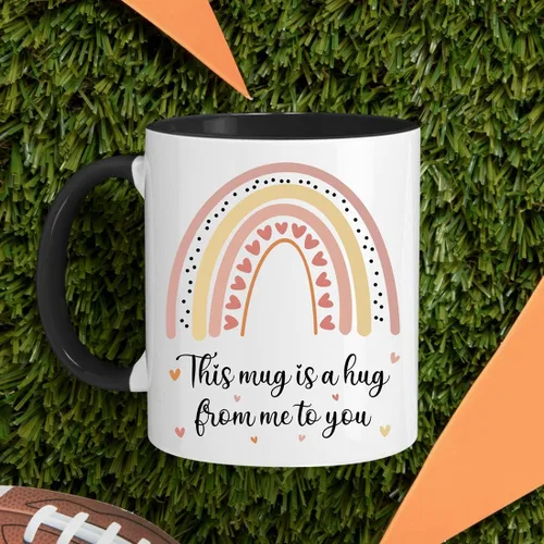 Vista 3 de Taza de regalo para mejor amiga, hermana, mamá, papá, esta taza es un abrazo de mí a ti, abrazo en una taza, Thinking Of You, taza novedosa