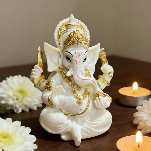 Vista 13 de Indian God Lord Ganesha Statue,Hindu Elephant Statue Ganpati Idol Buddha Sculptures,Hindu Gift,Home Temple Mandir Meditation Yoga Room Decor