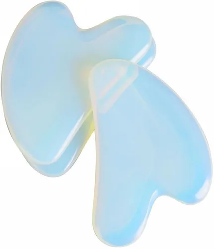 Vista 4 de Herramienta de cuarzo natural con forma de corazón de cristal Gua Sha, herramienta de masaje de spa, herramienta de masaje facial para cuello