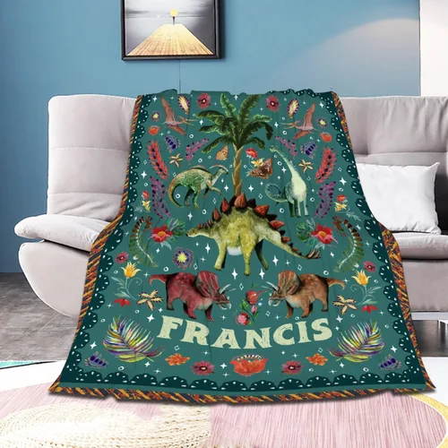 Vista 26 de Manta de bebé de esqueletos de dinosaurios de neón retro de los años 80, regalos para niños y niñas, decoración de dinosaurios, felpa suave