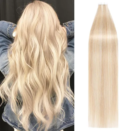 Vista 7 de Rich Choices Extensiones de cabello humano con cinta, 40 unidades, 3.53 oz, 100% Remy, extensiones de cabello humano real, extensiones de cabello