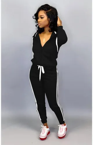Vista 5 de TOPSRANI Conjunto de dos piezas para mujer conjunto de sudadera con capucha y pantalones deportivos a juego
