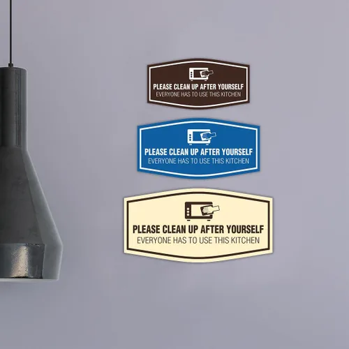 Vista 2 de Signs ByLITA Fancy Please Clean Up After Yourself Everyone Has To Use This Kitchen Sign (Negro) - Pequeño