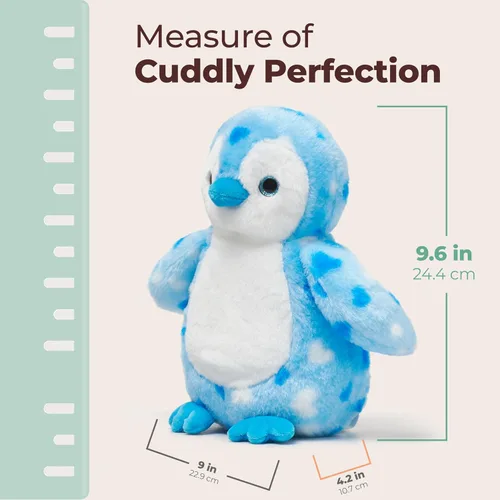 Vista 3 de Bearington - Animal de peluche de pingüino de corazón precioso, animal de peluche de San Valentín con piel suave, adorable regalo de peluche