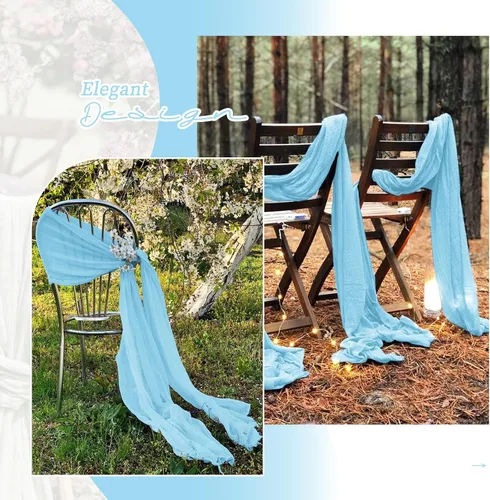 Vista 6 de Showgeous 20 bandas para silla, estopilla rústica, lazos decorativos diseñados para bodas, banquetes, fiestas, pasillo, decoración del hogar