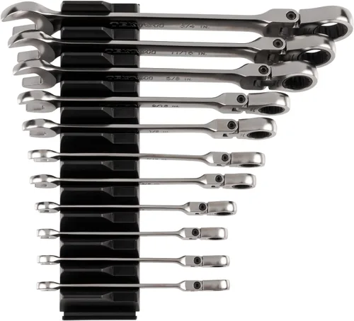 Vista 17 de TEKTON Juego de llaves combinadas con cabeza flexible de 12 puntos con bolsa, 19 piezas (6-24 mm) WRC95403