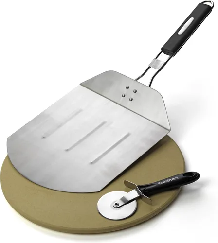 Vista 2 de Cuisinart Juego de parrilla de pizza con rodillo de madera clásico Good Cook