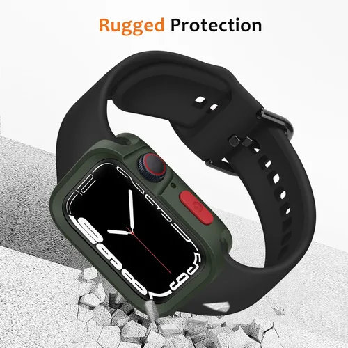 Vista 3 de Estuche Resistente Compatible con Apple Watch Case 41mm 40mm Series 9/8/7/6/5/4/SE3/2/1, Funda Protectora Amortiguadora de TPU Flexible y Suave