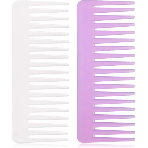 Vista 8 de Patelai Peine de dientes anchos, peine desenredante grande para cabello rizado, húmedo y seco, sin mango, accesorios desenredantes (ámbar)