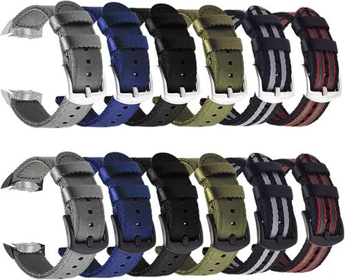 Vista 7 de Correa de nailon tejida compatible con Samsung Gear S2 SM-R720/SM-R730 Smartwatch de ajuste rápido suave transpirable correa deportiva de repuesto