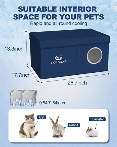 Vista 6 de Clawsable Casa refrescante para gatos al aire libre, resistente a la intemperie y aislada para gatos de interiores/exteriores, refugio impermeable
