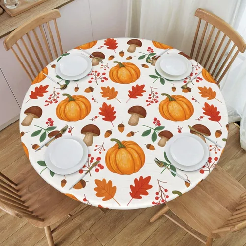 Vista 47 de Decorative Round Tablecloth Fitted Elastic 26" - 30" Butterfly Waterproof Table Cloth Cover Stretch Table Pad Cover for Parties Weddings Banquet