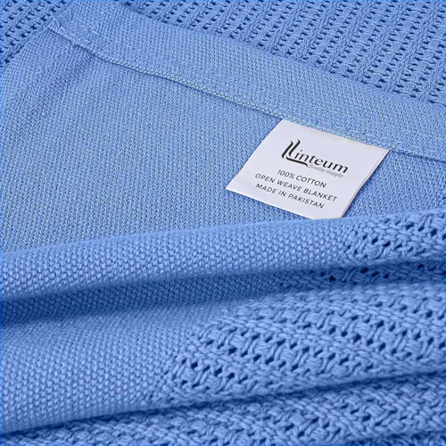 Vista 8 de Linteum Textile - Manta térmica de hospital de 66 x 90 pulgadas, 100 % algodón, transpirable, suave y acogedora, con diseño de célula abierta
