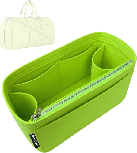 Vista 26 de Divitize Organizador de bolso premium compatible con LV Keepall 25/35/45/50/55/60, hecho a mano, ajuste perfecto, cómodo y resistente, fieltro