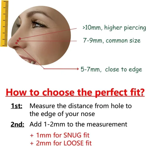 Vista 13 de LUCKYJEWUS Small Thin Gold or Sterling Silver Nose Ring Hoop for Women, Tiny Nose Piercing jewelry