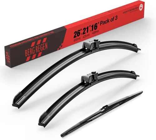 Vista 43 de BERG REGEN Escobillas limpiaparabrisas de 15"+15" con escobilla trasera de 13" - Juego de repuesto automotriz para Jeep Wrangler JK 2008 2009 2010