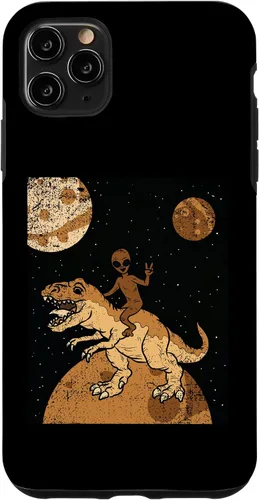 Vista 11 de Funda para iPhone 15 Alien Riding Dinosaur Black History Month Funny BLM T-Rex