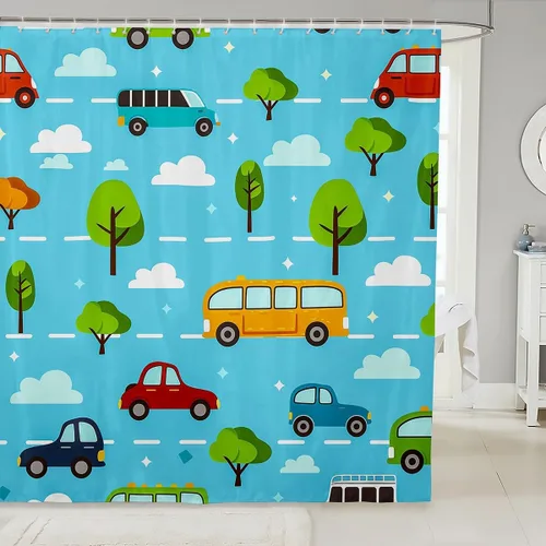Vista 15 de Butterfly Shower Curtain Bohemian Bathroom Shower Curtain Set for Kids Adult Sun Moon Bath Curtain Yellow Butterfly Waterproof Curtains Room Decor