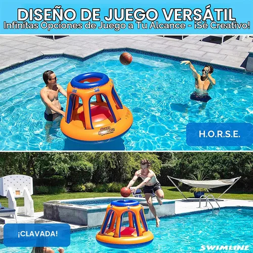 Vista 4 de Piscina inflable gigante de juguete Swimline para shootball Juego de baloncesto flotante (inflable)