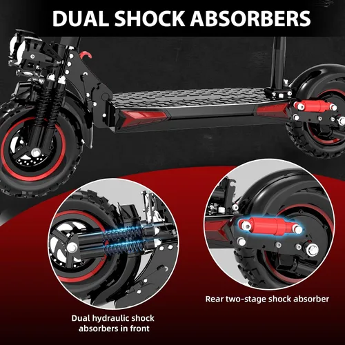 Vista 7 de Scooter eléctrico para adultos, neumáticos todoterreno de 11 pulgadas, batería grande de 48 V 18/21 AH, motor de 1200 W, 34 Mph, 34/37 millas