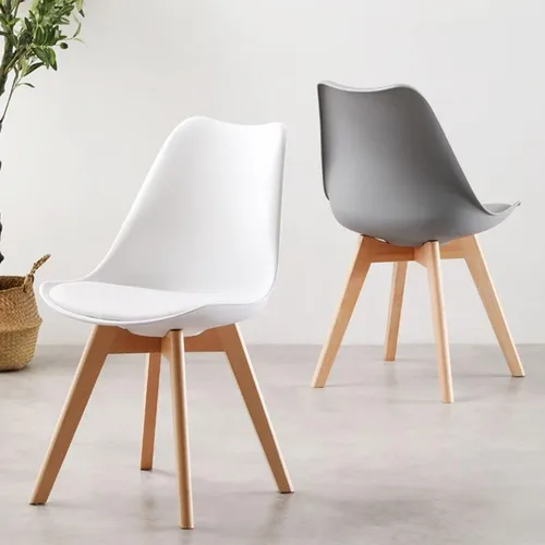Vista 4 de Sillas de comedor modernas, silla lateral tapizada para el hogar, silla auxiliar para sala de conferencias, silla de comedor, silla de comedor sin
