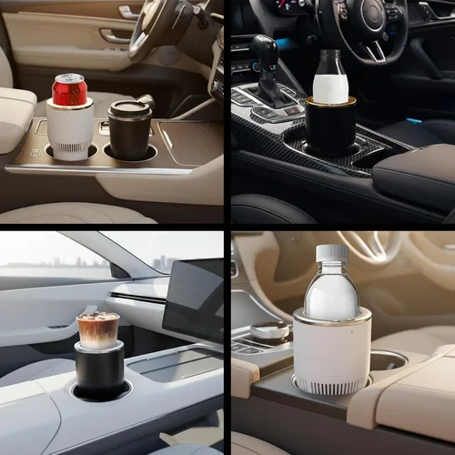 Vista 6 de Calentador de vasos de automóvil 2 en 1 de alta calidad, enfriador inteligente para tazas de automóvil, regalo de temporada festiva, soporte