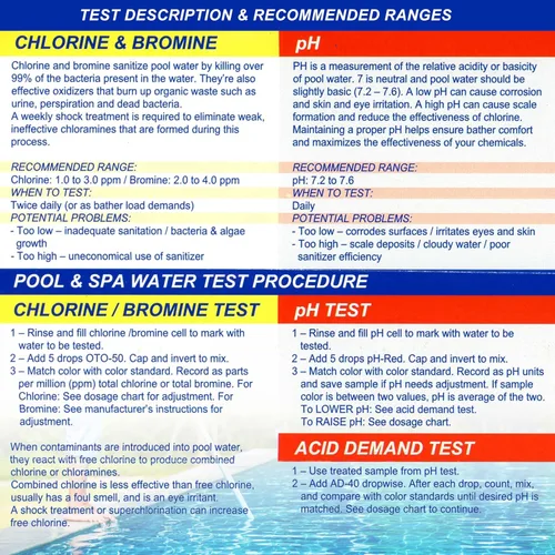 Vista 4 de U.S. Pool Supply - Soluciones de recarga para kit de prueba de piscina y spa, prueba de agua para pH, cloro y bromo