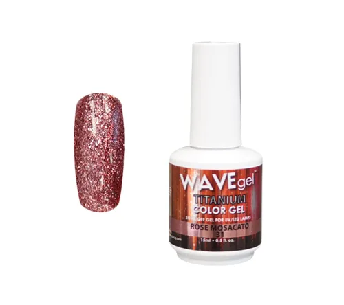 Vista 8 de WAVEGEL - Esmalte de uñas en gel con purpurina, colección Titanio, #28 Twinkle Pink I 0.5 onzas