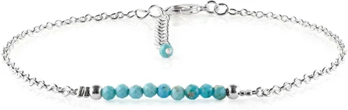Vista 46 de YANARA Pulsera de tobillo para mujer, piedra de nacimiento natural, cuentas de piedras preciosas, tobillera delicada hecha a mano de 9 pulgadas +