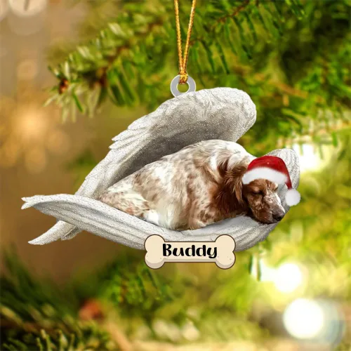 Vista 65 de Afghan Hounds - Adorno de Navidad con alas de ángel durmiente, recuerdo personalizado para perros 2024, adorno de forma acrílica, regalos