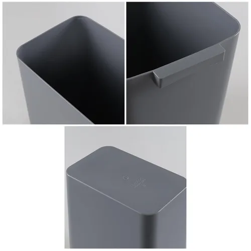 Vista 3 de Xyskin - Paquete de 3 basureros de plástico, contenedor de basura de 4.5 galones Cubo de basura gris, cubo de basura duradero para baño