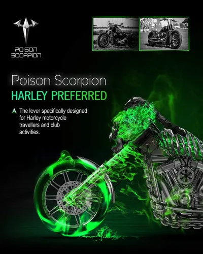 Vista 6 de POISON SCORPION Palancas de embrague de freno de motocicleta negro rueda ajustable H1-522 compatible con XG500 XG750 Street 500 750