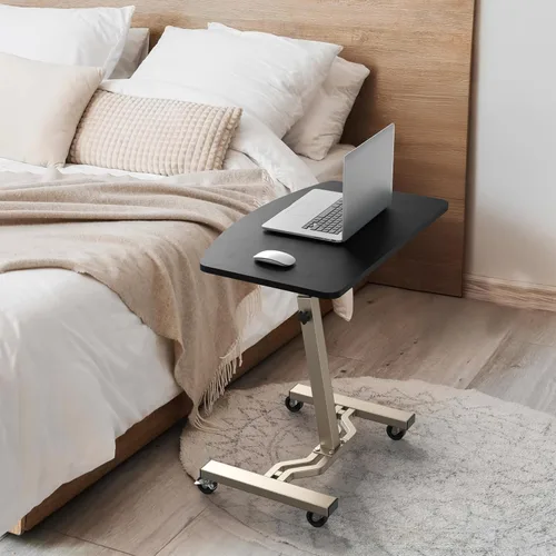 Vista 7 de Le Crozz Carrito móvil ajustable del balanceo del escritorio del soporte del ordenador portátil de la altura, altura ajustable de 28" a 33