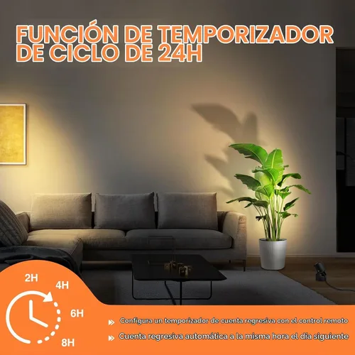 Vista 3 de URTOM Paquete de 2 luces ascendentes para interiores con control remoto, 3 W hacia arriba luces enchufables para interiores con función de memoria