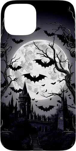 Vista 9 de Goth & Gothic, Bats & Moon, Horror Themed Castle, Dark Emo Case for iPhone 17