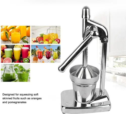 Vista 3 de Exprimidor de limón, exprimidor de cítricos de acero inoxidable, extractor de jugo de naranja, lima y pomelo con mango ergonómico para cítricos