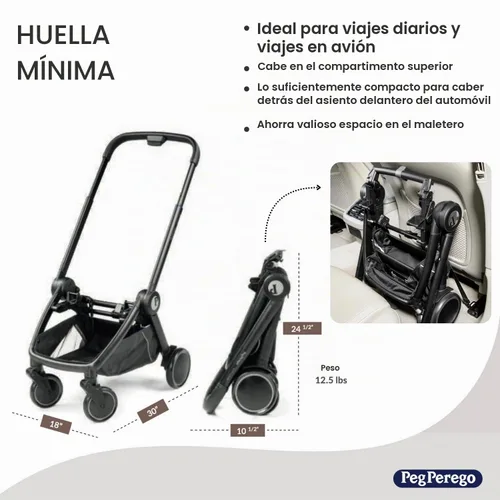 Vista 3 de PEG City Loop Frame Only - Compacto y apto para viajes aéreos, color negro