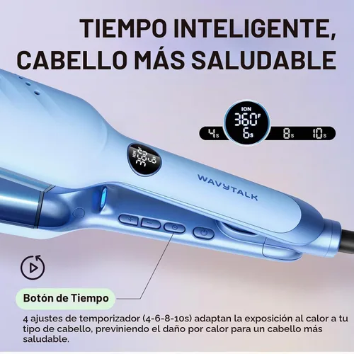 Vista 6 de Wavytalk Power Wave Hair Crimper, Ionic Hair Waver for Less Heat Damage Blue