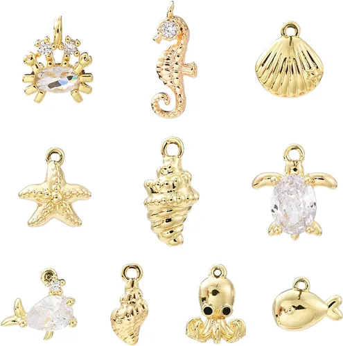 Vista 11 de LiQunSweet 20 piezas de micro pavé de circonitas cúbicas para bebé, diseño de huellas, para hacer joyas de ducha