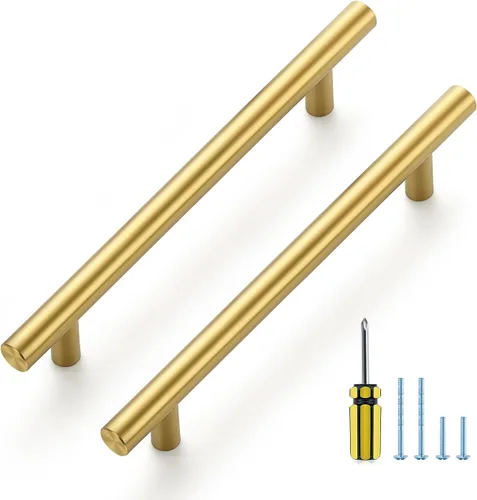 Vista 18 de Ravinte Brushed Nickel Cabinet Handles,Round T Pulls,10 Inch,30 Pack Níquel cepillado