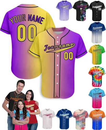 Vista 42 de Camiseta de béisbol personalizada para hombres, mujeres y niños con nombre, número y logotipo, camisetas de sóftbol personalizadas, S-4XL