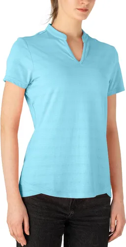 Vista 137 de Gopune Polo de golf con cuello en V para mujer, sin cuello, manga corta, ligera, de secado rápido, camisetas de tenis para correr