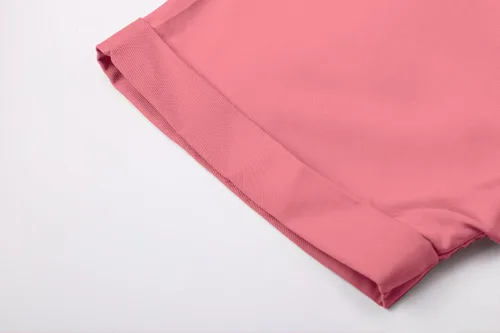 Vista 5 de Blusa suave casual de manga corta con broche frontal para mujer