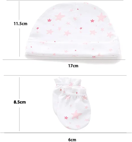 Vista 4 de Kiddiezoom Conjunto de gorro y manoplas para bebé recién nacido